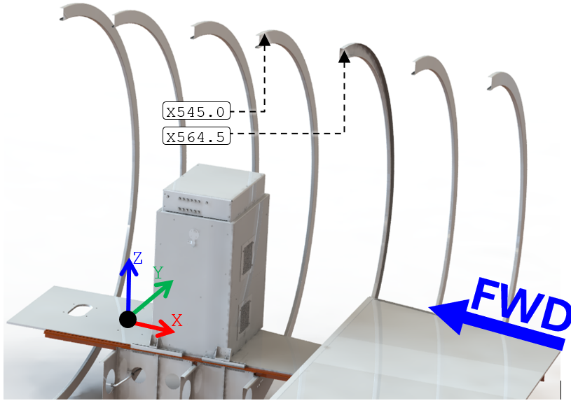 Air Conditioning Rack installation overview on the DHC-8-100 structure.
