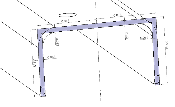 Supporting-structure flange/crippling calculation geometry/reference image.