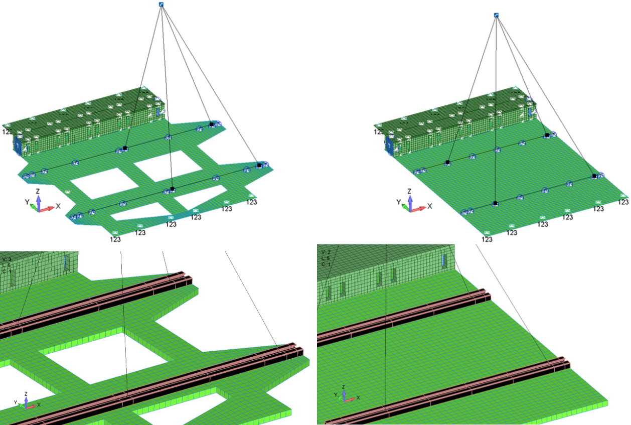 Technical figure from the Seat Pallet Assemblies structural substantiation.