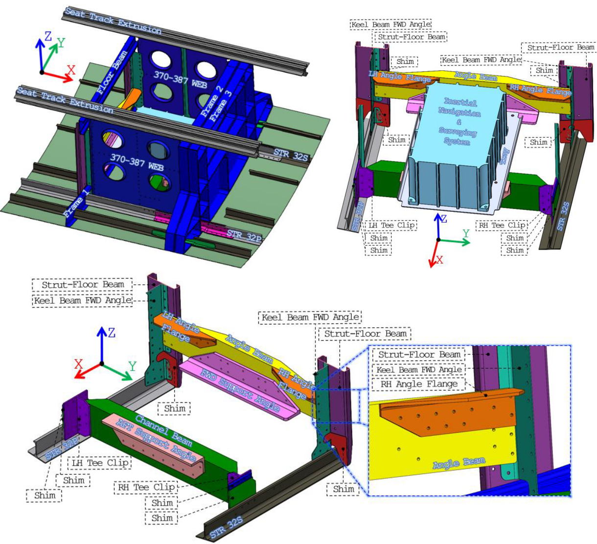 Technical figure from the Inertial Navigation and Surveying System structural substantiation.