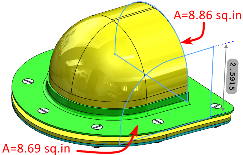 Technical figure from the Radome Cooling System structural substantiation.