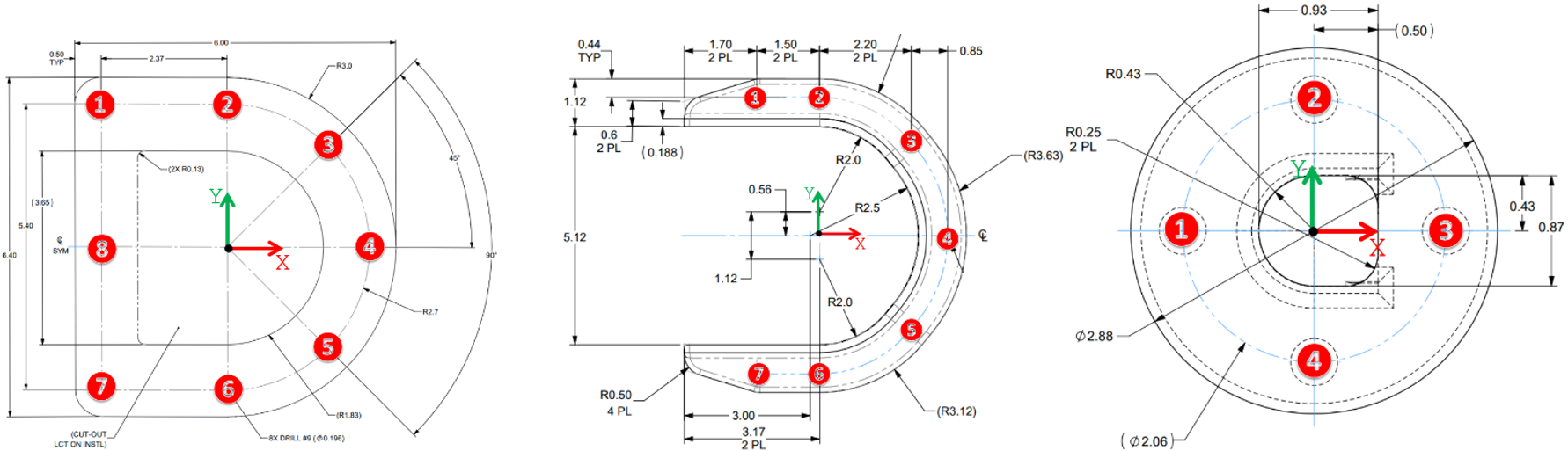 Technical figure from the Radome Cooling System structural substantiation.